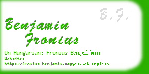 benjamin fronius business card